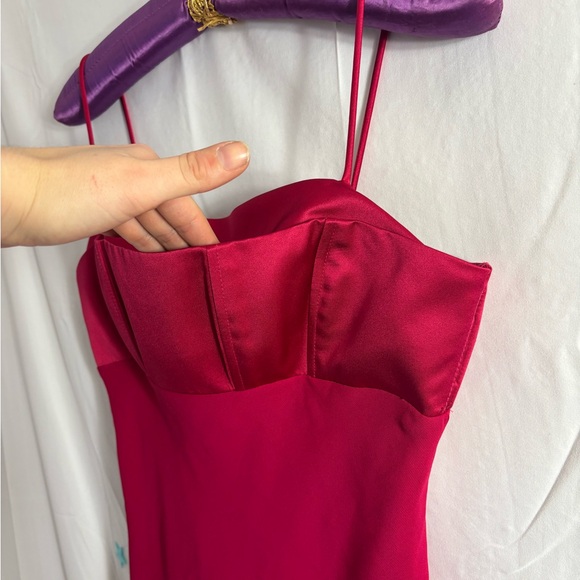 VTG Michaelangelo Fuchsia Satin Mini Gown Size 6 - Picture 8 of 14